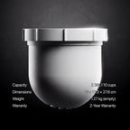 Filter specifications: 2.36 L capacity, 29 x 13.3 x 27.6 cm, 1.27 kg, 2-year warranty